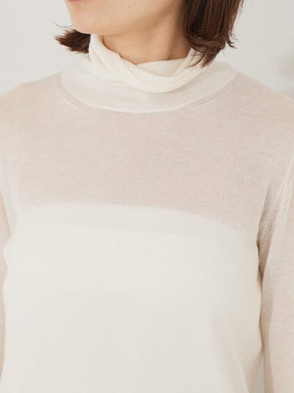 ウール混タートルネックニットプルオーバー