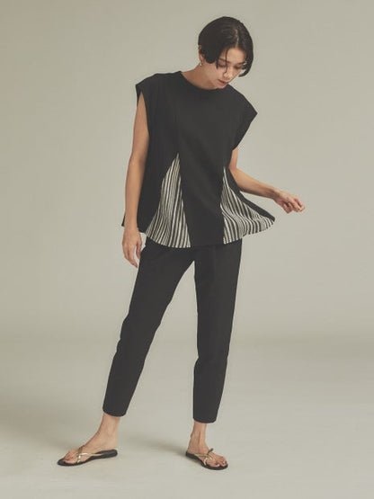 コットンリネン2WAYストレッチタックパンツ