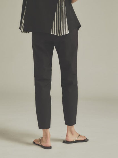 コットンリネン2WAYストレッチタックパンツ