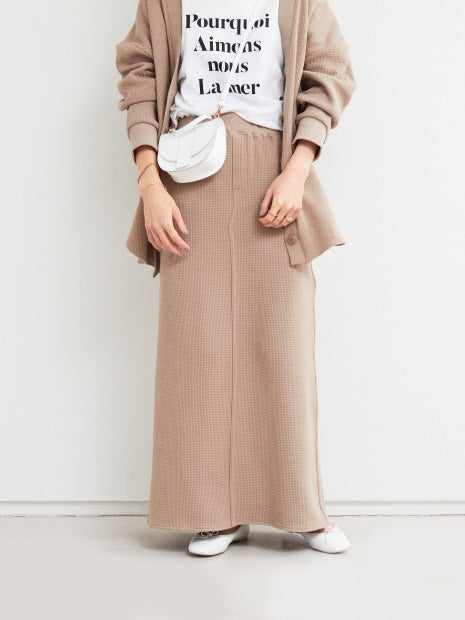 【セットアップ対応】ワッフルロングスカート