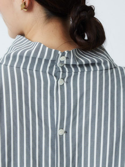 千鳥ストライプボトルネックプルオーバー