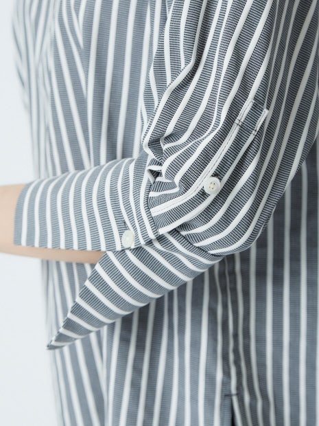 千鳥ストライプボトルネックプルオーバー