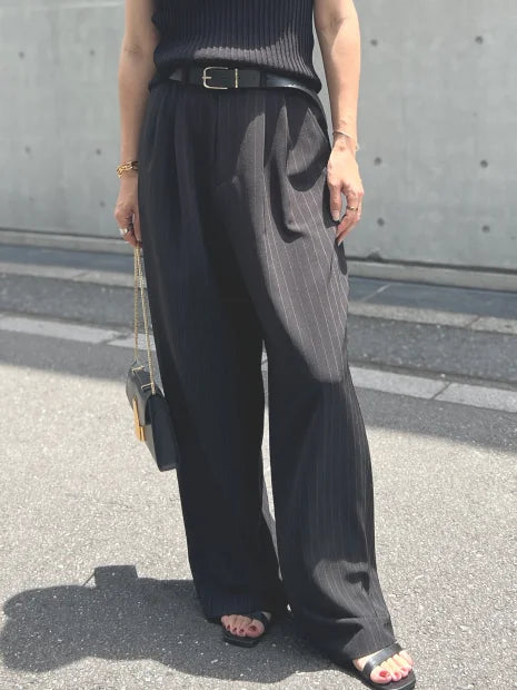 ストレッチツイル  ワイドパンツ