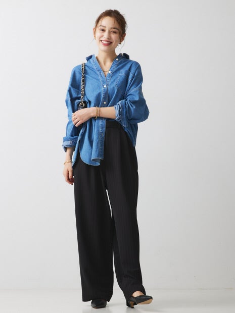 ストレッチツイル  ワイドパンツ