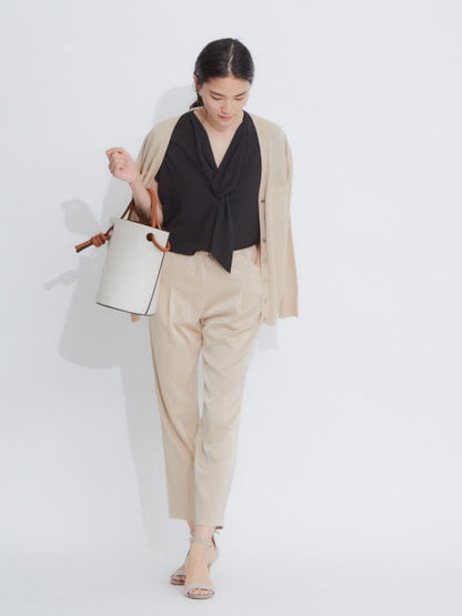 アセテートデシンボウタイブラウス