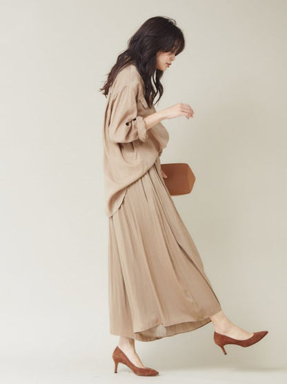 ピーチサテンドレープパンツ