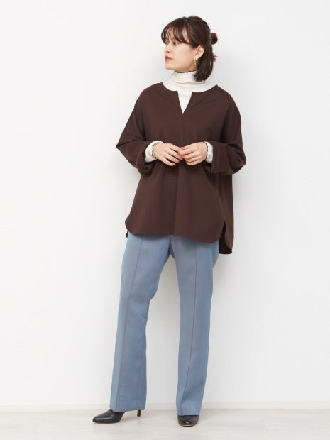 【WEB&一部店舗限定】スリットネックカットソープルオーバー