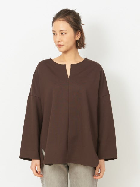 【WEB&一部店舗限定】スリットネックカットソープルオーバー
