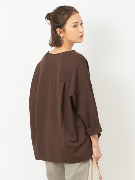 スリットネックカットソープルオーバー