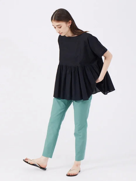 コットンリネン2WAYストレッチタックパンツ