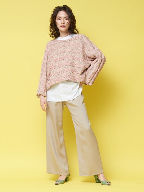 【ITALY】ショートワイドリブニット