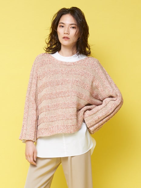 【ITALY】ショートワイドリブニット