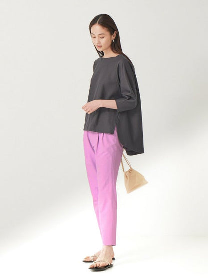 コットンリネン2WAYストレッチタックパンツ