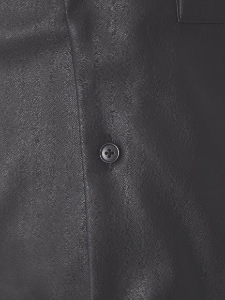 【MYSELF ABAHOUSE】ネオレザー バンドカラー シャツ