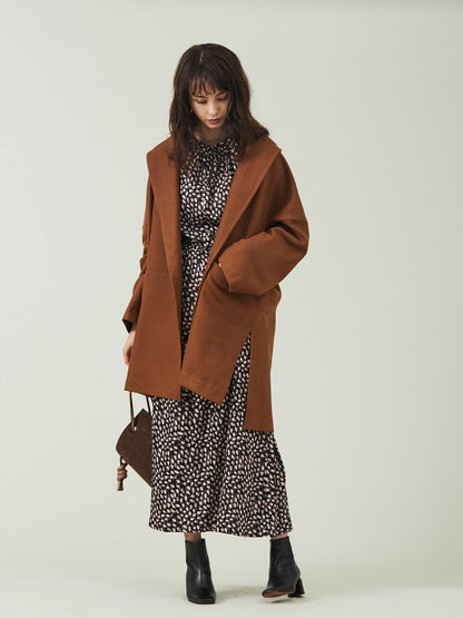 圧縮ウールショールカラーコート