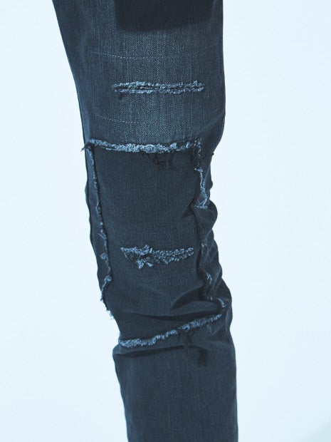 5ポケット スキニー パッチワーク デニム