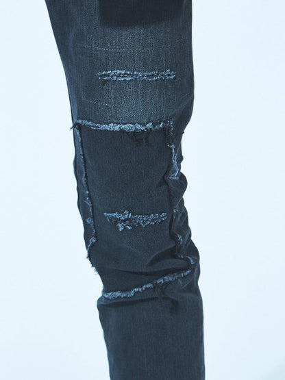 5ポケット スキニー パッチワーク デニム