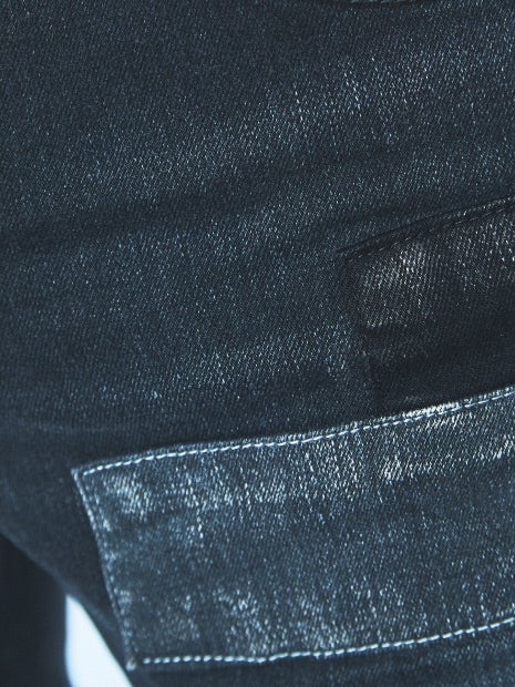 5ポケット スキニー パッチワーク デニム