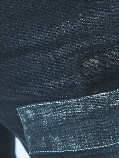 5ポケット スキニー パッチワーク デニム