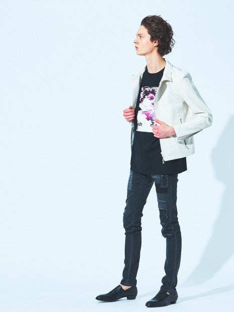 5ポケット スキニー パッチワーク デニム