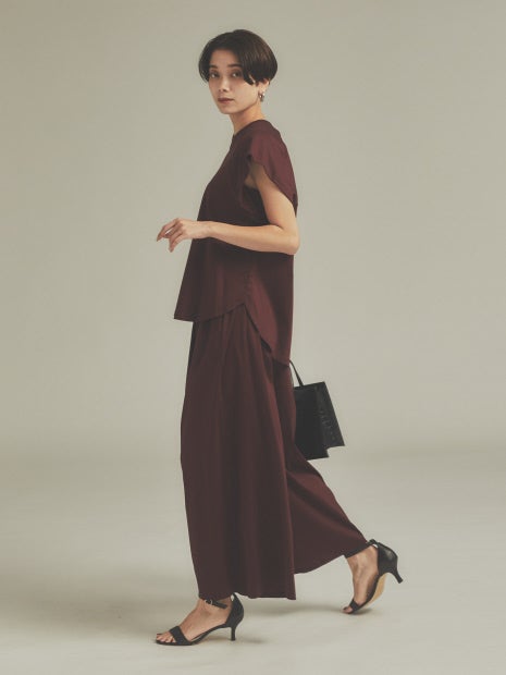 《セットアップ対応・新色追加》クールスムースドレープパンツ