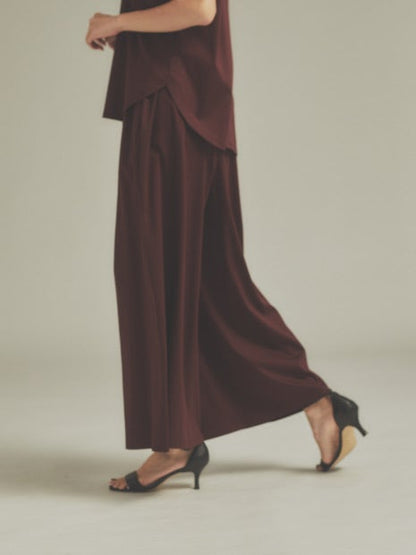 《セットアップ対応・新色追加》クールスムースドレープパンツ