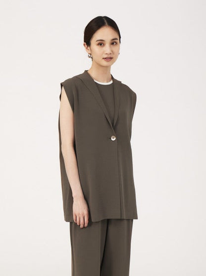 《セットアップ対応》レーヨンストレッチニットジレ