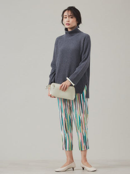 ウールセーブルリブタートルニット