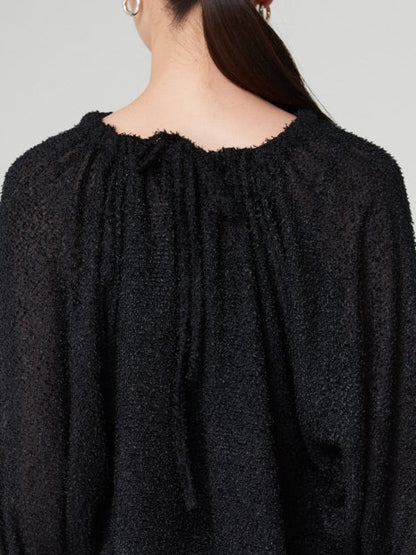 マルチネックジャガードギャザーブラウス