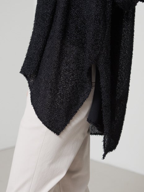 マルチネックジャガードギャザーブラウス