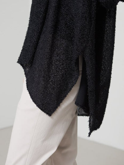 マルチネックジャガードギャザーブラウス