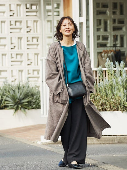 ノーカラーコート