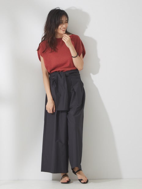 和紙コットンクルーネックサマーニット