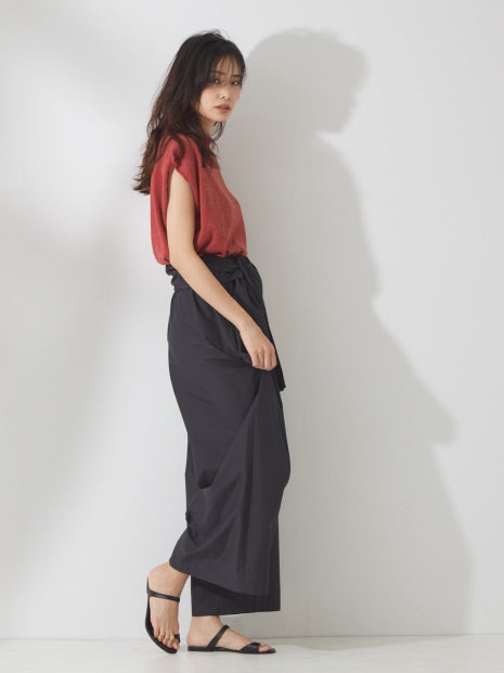 和紙コットンクルーネックサマーニット