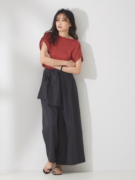 和紙コットンクルーネックサマーニット