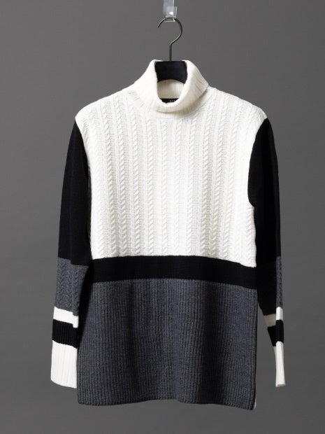 モノトーンコンビネーションプルオーバー