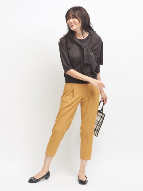 【STORYコラボ】バックサテンスリットテーパードパンツ
