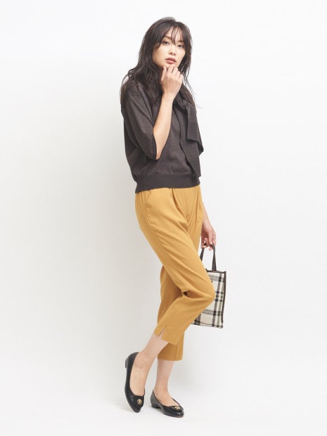 【STORYコラボ】バックサテンスリットテーパードパンツ