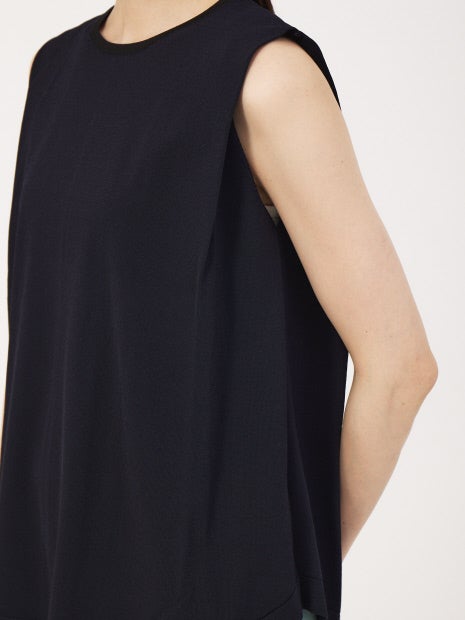 《セットアップ対応》レーヨンストレッチバイカラーニットプルオーバー