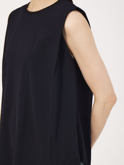 《セットアップ対応》レーヨンストレッチバイカラーニットプルオーバー