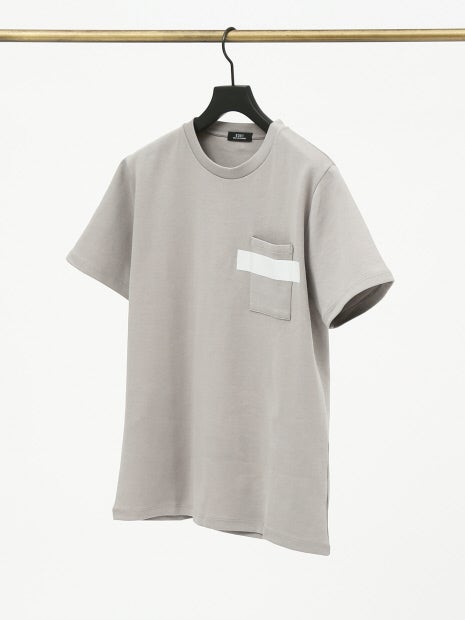 ラインプリント 半袖 ポケットTシャツ