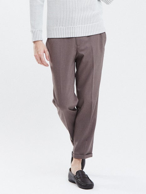 【Recency of Mine】ツイルストレッチ　シャンブレー スモールチェックパンツ