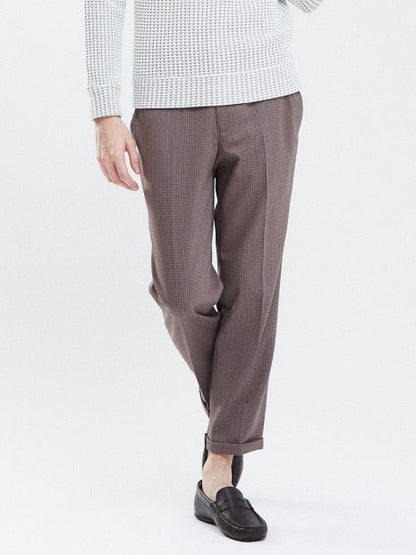 【Recency of Mine】ツイルストレッチ　シャンブレー スモールチェックパンツ