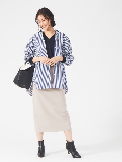 【セットアップ対応】Vネックゆったりニットプルオーバー