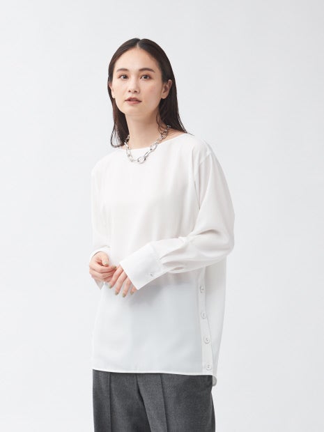 サイドボタンTブラウス