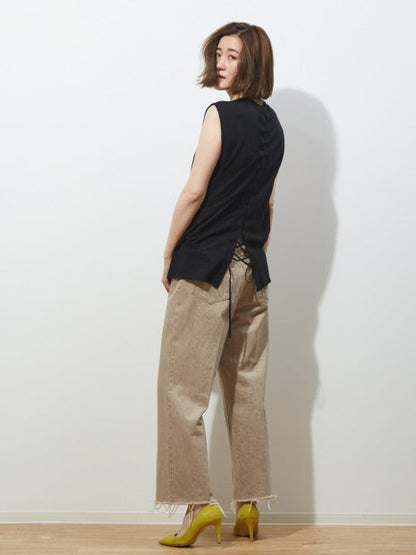 レースアップノースリプルオーバー