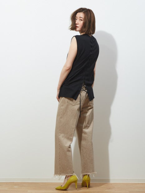 レースアップノースリプルオーバー