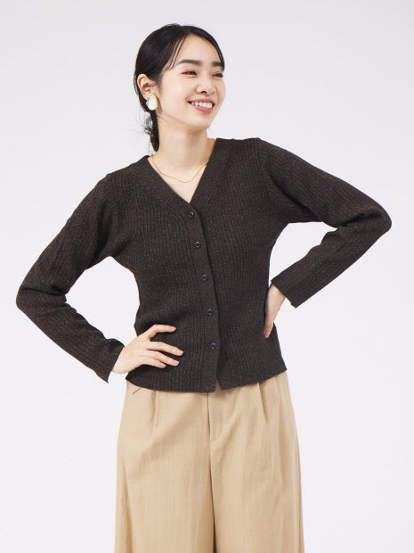 カラーメランジ2WAYリブニット