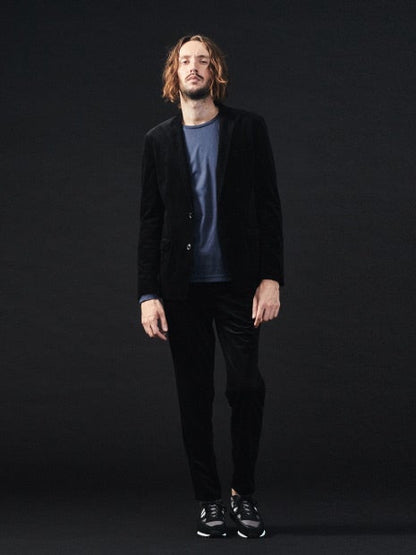 【セットアップ対応】機能素材マイクロベロアツイルノッチドラペルジャケット