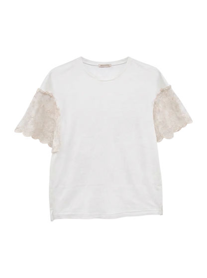 袖レースプルオーバーTシャツ